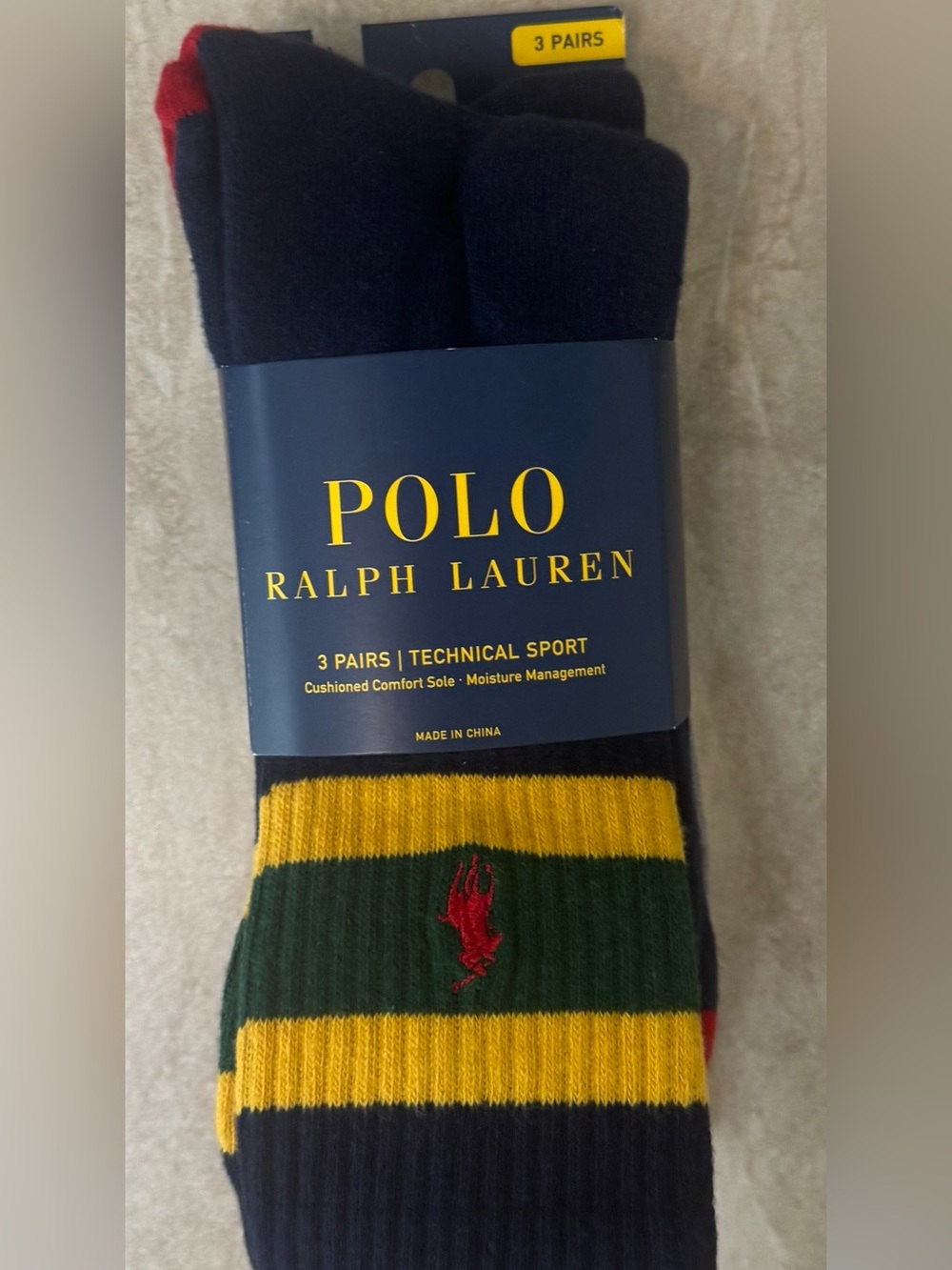 Polo Ralph Lauren 3-pk Multi Stripe Crew Socks - Picture 3 of 8
